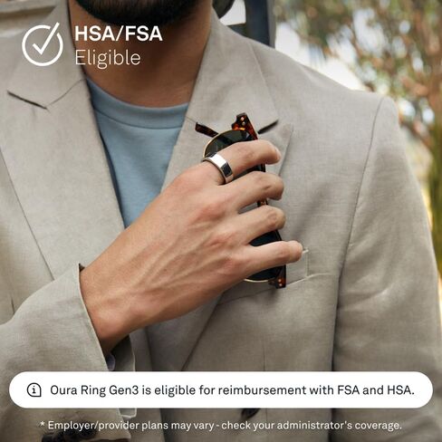 Oura Ring Gen3 Horizon - Rose Gold - Size 7 | Size First with Oura Ring Gen3 Sizing Kit - Sleep Tracking Wearable - Heart Rate - Fitness Tracker - 5-7 Days Battery Life in Kuwait