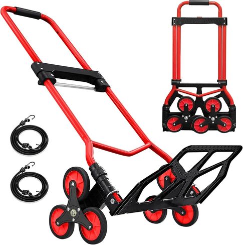 2024 New Upgrade Hand Truck Dolly Heavy Duty 660lbs Capacity,3 in 1 Folding Hand Truck with Telescoping Handles and Rubber Wheels,Portable Dolly Cart with Brakes and Bungee Cords for Moving in Saudi Arabia