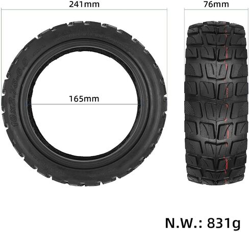 إطار خارجي مطاطي للطرق الوعرة 10 × 2.75-6.5 مع أنبوب داخلي 10 بوصة لسباق الدراجات النارية 5 Dualtron 3 Hover-1 Alpha JOYOR S Hiboy Titan PRO سكوتر كهربائي مقاوم للانفجار ومقاوم للصدمات وقبضة فائقة in Saudi Arabia