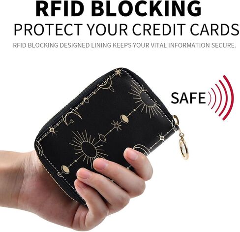 Leather Credit Card Holder Zipper Card Wallet Slim Organizer Case Business Card Case Shark Tooth Jaws for Woman Man in Saudi Arabia