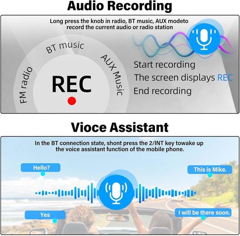 SIXWIN Single Din Car Stereo with Bluetooth 5.0 Hands Free Calling Voice Control Car Stereo FM Radio Car Mp3 Player USB AUX Port Audio Recording Remote Control Car Audio System Car Stereo Receiver in Saudi Arabia