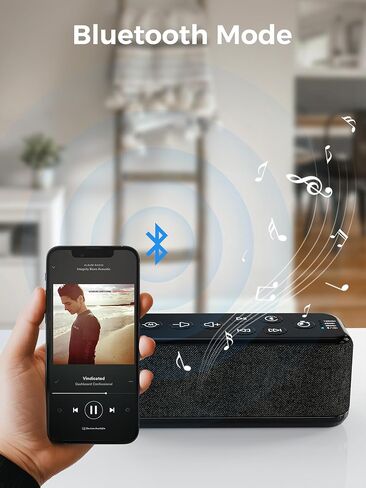 White Noise Sound Machine-Rechargeable 3000mAh Battery Powered Sound Machine for Sleep with Bluetooth, 15 Soothing Sounds, Auto-Off Timer, Headhpone Jack, Portable Sound Machine for Sleeping Adults in Saudi Arabia