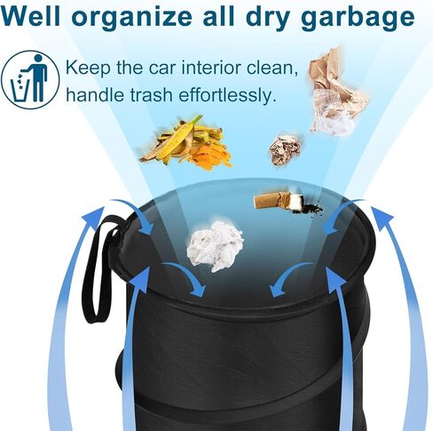 سلة مهملات السيارة، عبوتين من سلة مهملات السيارة الصغيرة القابلة للطي للمقعد الخلفي الأمامي، سلة قمامة السيارة المنبثقة، حقيبة قمامة السيارة المحمولة معلقة لملحقات شاحنة SUV RV الداخلية، وردي in Kuwait