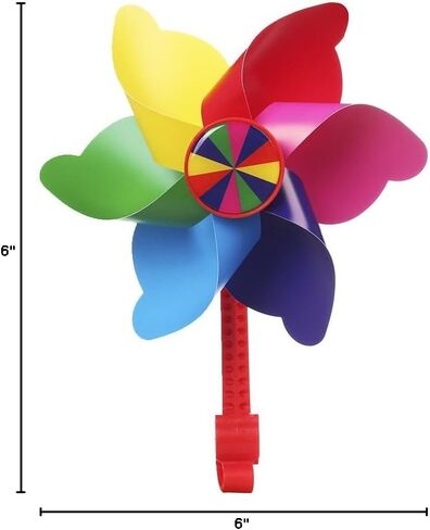 Bike Handlebar Pinwheel for Girls, Mini-Factory Bike Accessory Decoration Wind Spinner for Kid's Bicycle (Colorful Flowers) in Kuwait