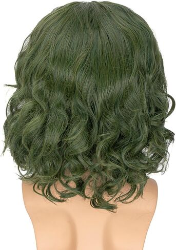 Men’s Cosplay Short Green Wig Anime Clown Fluffy Curly Dark Green Wig for Men Costume Halloween Party Wig in Saudi Arabia