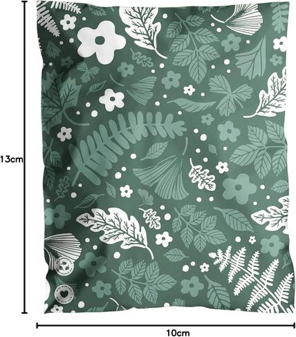 رسائل بريدية قابلة للتحلل البيولوجي من إمباك - 25 حزمة مقاس 10 × 33 سم - مظاريف شحن ذاتية الغلق للشركات الصغيرة - حقائب بريدية مطبوعة ومقاومة للماء - مقاومة للتمزق والثقب - ياقوتي دائم الخضرة in Kuwait