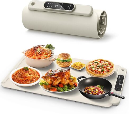 Warming Mat for Food - Full Surface Heating, Rollable Food Warming Mat & Premium Silicone Nano-Material,3 Temperature Settings,Food Warmers for Parties, Suit for Family Gatherings, Sabbath, Holidays in Saudi Arabia