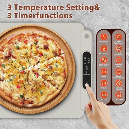 Warming Mat for Food - Full Surface Heating, Rollable Food Warming Mat & Premium Silicone Nano-Material,3 Temperature Settings,Food Warmers for Parties, Suit for Family Gatherings, Sabbath, Holidays in Saudi Arabia
