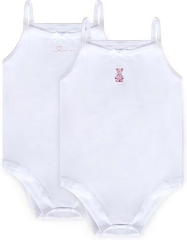 Feathers Tank Top Bodysuits for Baby Girl (2 Pack) Super Soft One-Piece Toddler Bodysuit in Saudi Arabia