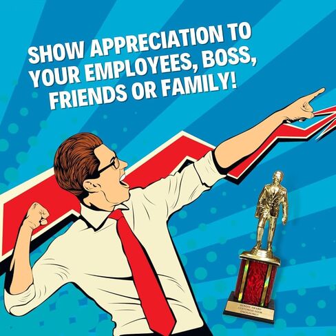 Dundie Award Trophy with Red Column | Funny Recognition Trophy for Boss or Coworkers | Engraved Appreciation Trophy for Best Salesman or Saleswoman | Gag Gift for Work in Saudi Arabia