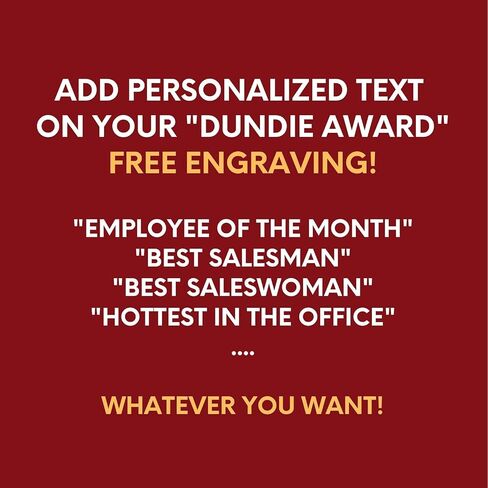 Dundie Award Trophy with Red Column | Funny Recognition Trophy for Boss or Coworkers | Engraved Appreciation Trophy for Best Salesman or Saleswoman | Gag Gift for Work in Saudi Arabia