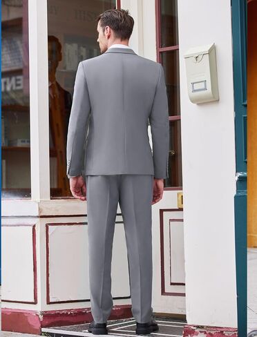 COOFANDY Men's 3 Piece Slim Fit Suit Set One Button Jacket Blazer Vest Pants Set Wedding Formal Prom Tuxedo Suits in Saudi Arabia