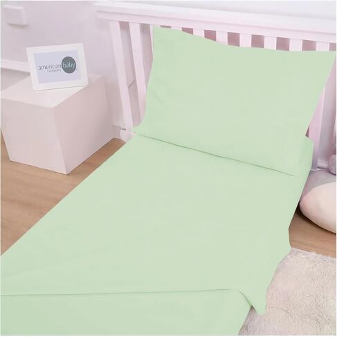 American Baby Company 28" x 52" 100% Natural Cotton Jersey Knit Toddler/Crib Sheet Set – 3-Piece Soft & Breathable Crib/Toddler Bedding Set, Pink, for Girls and Boys in Saudi Arabia