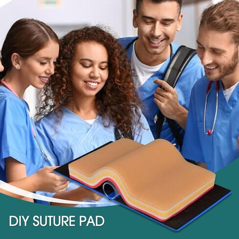 وسادة خياطة Skillssist DIY مع 5 طبقات متينة ونظام قوس مشدود للجروح التي تصنعها بنفسك لطلاب الطب والطب البيطري لممارسة تقنيات الخياطة على وسادة الجلد المصنوعة من السيليكون in Saudi Arabia