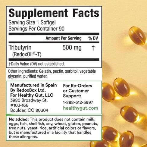 Healthy Gut Tributyrin-X | Histamine and Leaky Gut Support | 99% Pure w/Zero Odor | 30 Servings in Saudi Arabia