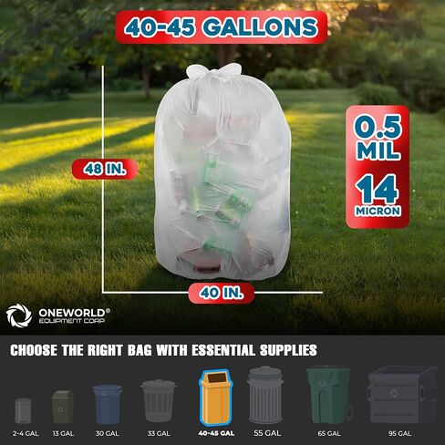 Super Value All Purpose 200 Pack Trash Bags 13 Gallon White Garbage Bags - Light Yard Waste Bags for Empty Bottles, Household, Extra Large Trash Bags Outdoor Trash Bags Durable Kitchen Trash Bags in Saudi Arabia