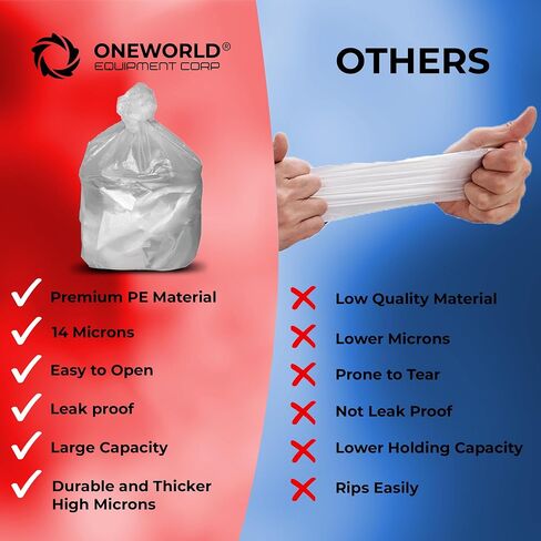 Super Value All Purpose 200 Pack Trash Bags 13 Gallon White Garbage Bags - Light Yard Waste Bags for Empty Bottles, Household, Extra Large Trash Bags Outdoor Trash Bags Durable Kitchen Trash Bags in Saudi Arabia