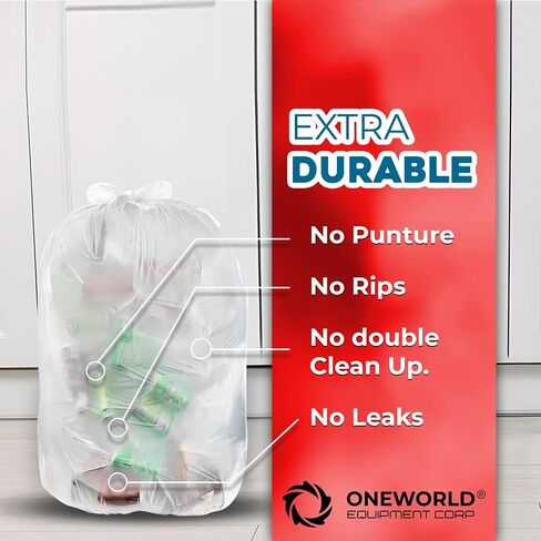 Super Value All Purpose 200 Pack Trash Bags 13 Gallon White Garbage Bags - Light Yard Waste Bags for Empty Bottles, Household, Extra Large Trash Bags Outdoor Trash Bags Durable Kitchen Trash Bags in Saudi Arabia