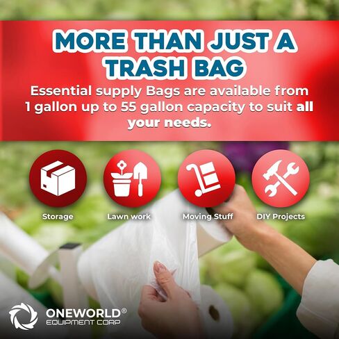 Super Value All Purpose 200 Pack Trash Bags 13 Gallon White Garbage Bags - Light Yard Waste Bags for Empty Bottles, Household, Extra Large Trash Bags Outdoor Trash Bags Durable Kitchen Trash Bags in Saudi Arabia