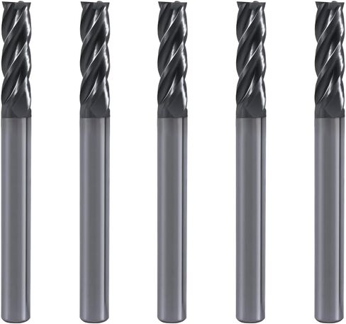 1/8'' Carbide Square Nose End Mill, 4 Flute CNC Milling Bits Set for Steel, Aluminum, Copper & More, HRC55, AlTiNX Coating, 1Pc in Saudi Arabia
