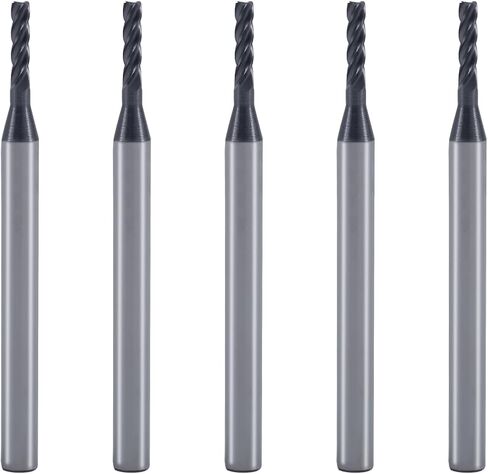 1/8'' Carbide Square Nose End Mill, 4 Flute CNC Milling Bits Set for Steel, Aluminum, Copper & More, HRC55, AlTiNX Coating, 1Pc in Saudi Arabia
