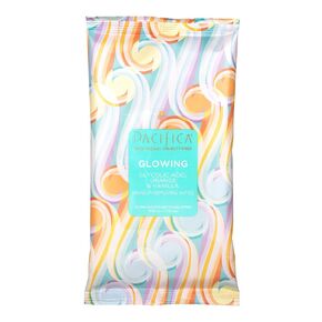 Pacifica Beauty Glowing Glycolic Acid, Orange, Vanilla Makeup Removing Wipes, Skincare, AHA, Aloe, Daily Cleansing, Face Wipes, Face Towelettes, Makeup Remover Cloth, Vegan, 30 Count (1 Pack)
