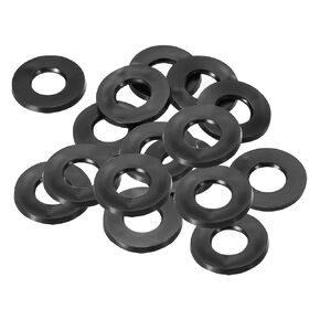 PATIKIL M8 Rubber Flat Washer, 40 Pack 8mm ID 18mm OD 1.5mm Thick Sealing Spacer Gasket Ring for Faucet Pipe Water Hose Fastener Bolt, Black