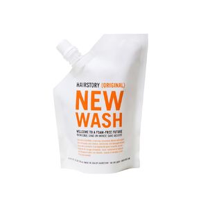 Hairstory New Wash ORIGINAL Hair Cleansing Cream + Scalp Brush for All Hair Types | Color Protectant, Natural | Sulfate, Paraben, Detergent & Cruelty-Free | Shampoo & Conditioner Alternative, 8oz