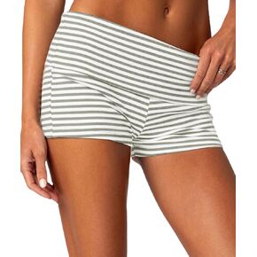 Women Fold Over Lounge Shorts Low Waist Fitted Pajama Shorts Cute Sleep Pj Short Bottoms Roll Over Yoga Shorts