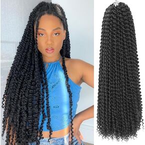 Short Passion Twist Hair 12 Inch 8 Packs Passion Twist Crochet Hair For Women Curly Water Wave Braiding Hair Spring Twist Hair Crochet Braids Synthetic Hair Extension (12 Inch (Pack of 8), 1B#)