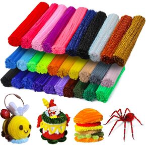 1200pcs Pipe Cleaners, 60colors Thick Pipe Cleaners Craft, Multi-Color Chenille Stems, Long Pipe Cleaners for Crafts for Christmas Valentine, Art and Craft Supplies in Saudi Arabia