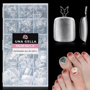 UNA GELLA Extra Short Coffin Nails XS 216pcs Pre-shape Extra Short Coffin Press on Nails Extra Short Coffin Gel Tips for Full Cover Acrylic Short Coffin Fake Nails False Nails For Nail Extension Home DIY Salon 12 Sizes Gelly Tips