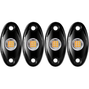 أضواء الصخور LED لشاحنات UTV ATV باللون الأزرق 4 قرون أضواء LED متوهجة للسيارات الخارجية والإكسسوارات الخارجية ضوء مصد مناسب لسيارة Jeep SUV والدراجات النارية والقوارب السفلية المتوهجة من النيون in Kuwait