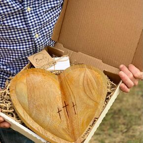 Prayer Bowl Wooden, Heart Prayer Bowl with Cross, Christians Dough Bowl, Heart Shaped Decorative Bowls, for Religious Christians Congregation Gift