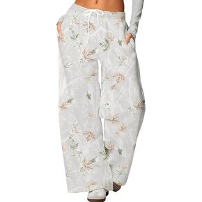 YKR Women's Camo Pants Y2K Camouflage Wide Leg Sweatpants Elastic Waist Drawstring Baggy Joggers with Pockets