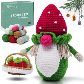 Faircosy Beginners Crochet Kits for Adult: Crochet Kit for Beginners with Detailed Video Tutorial - Crochet Animal Kit Material Package (Yarn Craft Kit Stacking Cats)