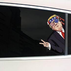 Trump Car Sticker Waterproof Vinyl Peeking Decal for Car Window Bumper Trump 2024 Sticker Vehicle Truck Laptop Wall Car Decor Funny Trump Decal for Vehicle (Peeking)