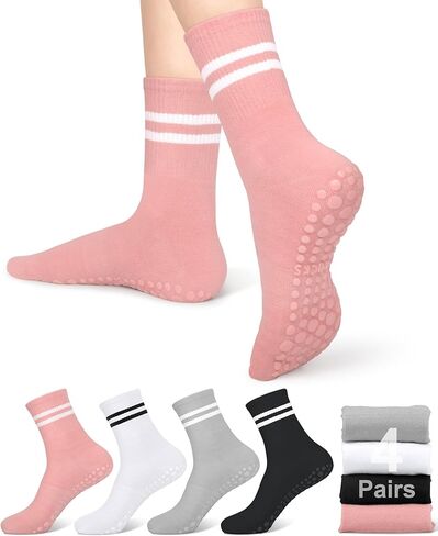 YSense Pilates Grip Socks for Women with Non Slip, Yoga Barre Socks Grippy Socks for Pilates, Dance, Ballet, Barre, Hospital in Kuwait