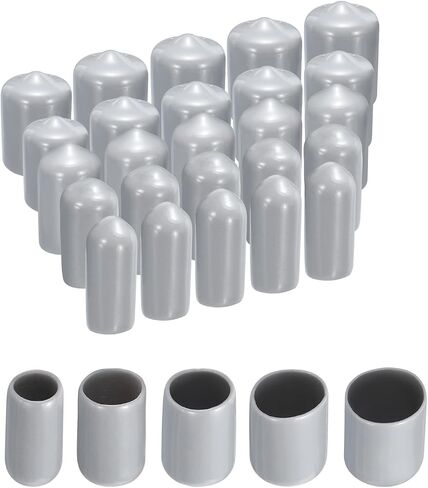 uxcell 25pcs Round Rubber End Caps 1/4" 3/8" 1/2" 5/8" 3/4" Purple Vinyl Cover Screw Thread Protectors Assortment Kit in Saudi Arabia