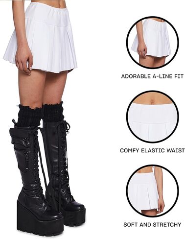 Dolls Kill Wicked Scholar Pleated Mini Skirt by Current Mood - Skit with A-Line Fit and Elasticized Waist in Saudi Arabia