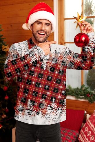 Mens Long Sleeve Halloween Polo Shirts Printed Vintage Striped Casual Golf Shirt (S-XXL) in Kuwait