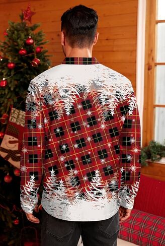 Mens Long Sleeve Halloween Polo Shirts Printed Vintage Striped Casual Golf Shirt (S-XXL) in Kuwait