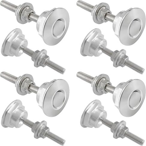 Packs of 8 Universal Aluminum Vehicle Hood Pins-Quick Release Lock Latch Bumper-License Plate Lock Clip，Quick Release Lock Latch Bumper (Red) in Saudi Arabia