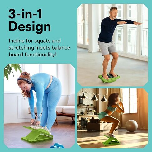 Slant Board Turns Into Balance Board - Premium Calf Stretcher and Wobble Board for Effective Calf Stretching and Squats in Saudi Arabia