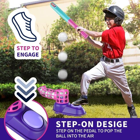 مجموعة ألعاب T Ball في الهواء الطلق للأطفال الأولاد 3-5 5-8، تتضمن مجموعات T-Ball 10 كرات، قاذفة كرات تلقائية، مجموعة ألعاب رياضية خارجية على شكل T، هدايا عيد ميلاد للأولاد من عمر 3 4 5 6 سنوات والأطفال الصغار in Saudi Arabia