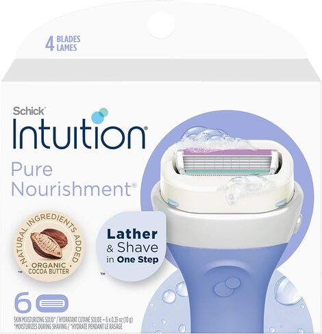 Schick Intuition Razors for Women Variety Pack with 1 Razor Handle & 4 Intuition Razor Blades Refill | Shaving Kit Women, Girls Shaving Kit Beginners, Razor Gift Set for Women, Razor Starter Kit in Saudi Arabia
