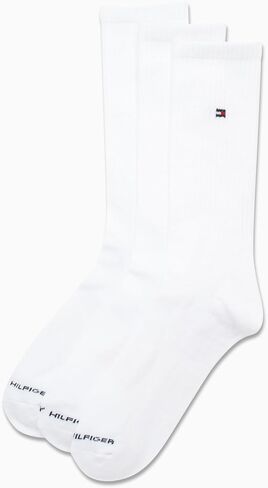Tommy Hilfiger Mens Athletic Socks Cushion Crew Socks (3 Pack), Size 7-12, Black in Saudi Arabia