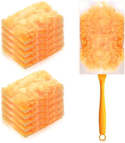 Duster Refills with Duster Refills,50 Count 180 Heavy Duty Dusters Refills,Multi Surface Heavy Duty Feather Dusters Kit for Cleaning Kitchens,Bedrooms,Bathrooms,Studies,Cars(50, Orange) in Saudi Arabia