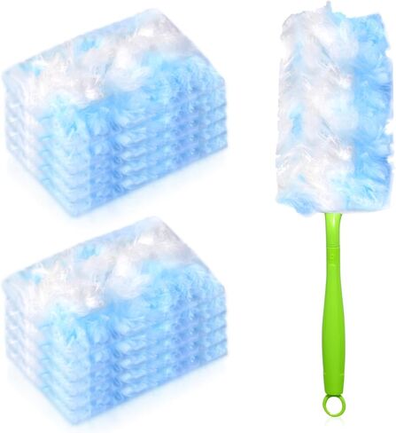 عبوات منفضة مع عبوات منفضة، 50 قطعة 180 عبوة منفضة شديدة التحمل، مجموعة منافض غبار متعددة الأسطح شديدة التحمل لتنظيف المطابخ وغرف النوم والحمامات والدراسات والسيارات (50، برتقالي) in Kuwait