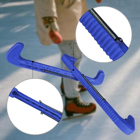 2PCS Hard Adjustable Ice Skate Guards Protective Hockey Skating Blade Walking Covers Skate Protector for Figure Skating Soft Skate Blade Covers (White) in Saudi Arabia